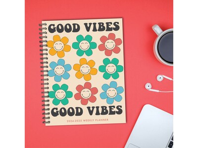 2024-2025 Willow Creek Good Vibes 6.5" x 8.5" Academic Weekly & Monthly Planner, Paper Cover, Multicolor (46241)