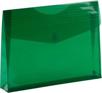 JAM Paper Premium Plastic Document File, Letter, Green, 3/Pack (218V2GRX3)