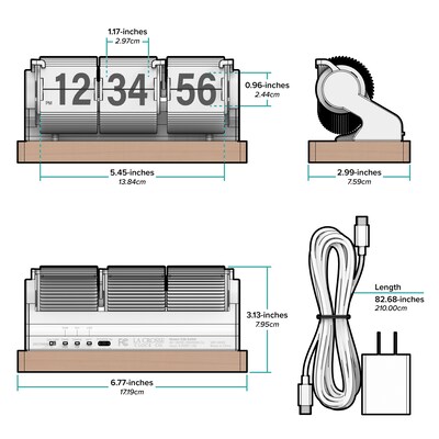 La Crosse Clock Rollins Mechanical White Flip Analog Quartz Tabletop Clock (536-526W)