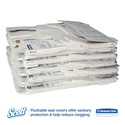 Scott® Personal Seats Sanitary Toilet Seat Covers, 15 x 18, White, 125/Pack