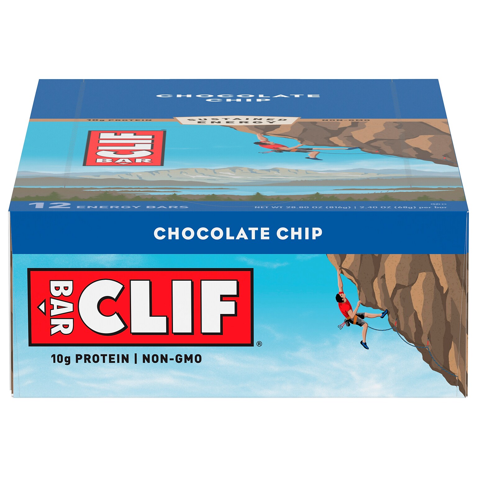 Clif Bar Chocolate Chip Energy Bar, 2.4 oz., 12 Bars/Box (CCC160004)
