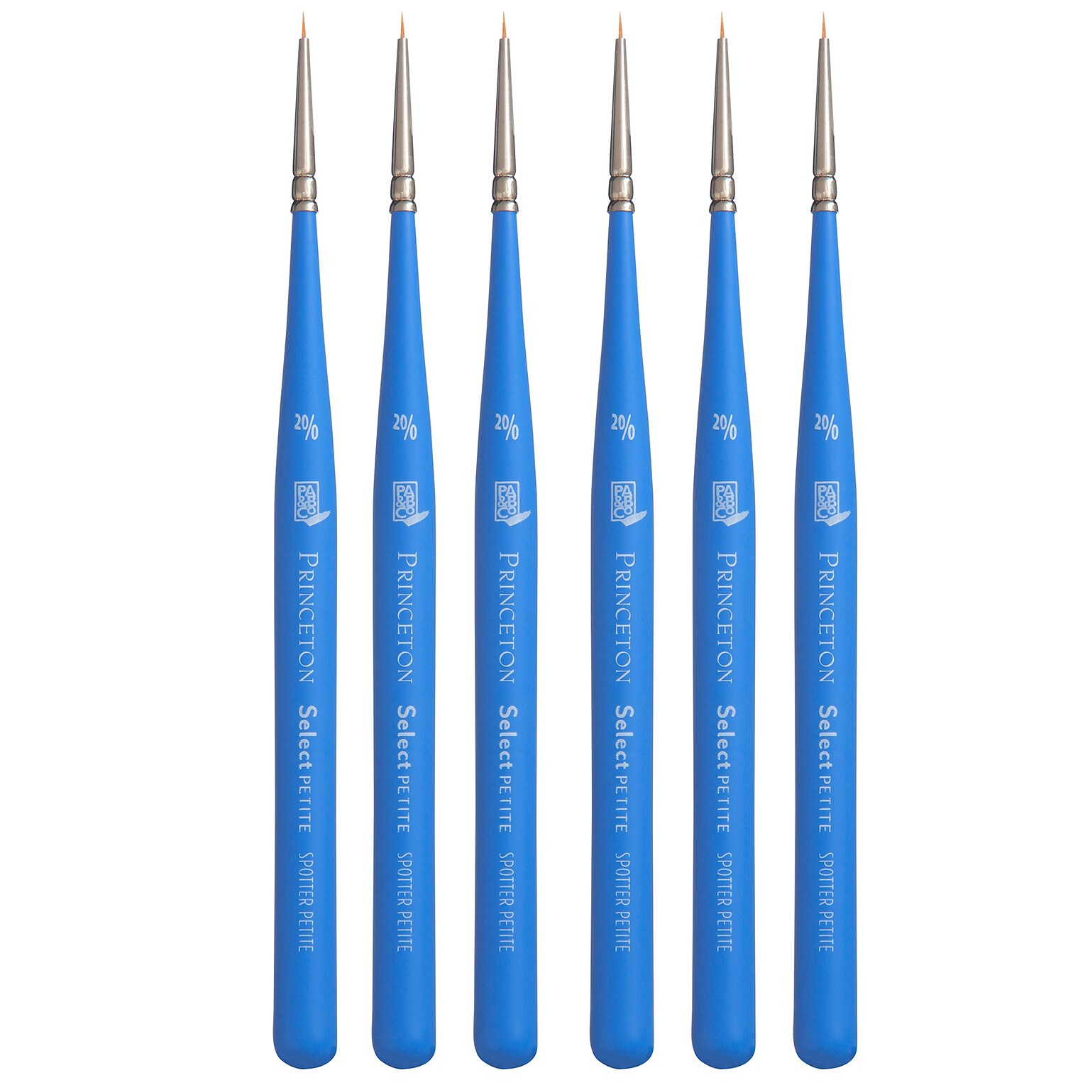 Princeton Select Artiste Mixed Media Synthetic Mini Spotter Brush, 6/Pack (PBXP3750MSP200-6)