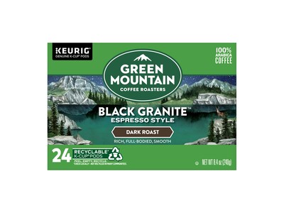 Green Mountain Black Granite Espresso Style Coffee Keurig® K-Cup® Pods, Dark Roast, 96/Carton (5000366650CT)