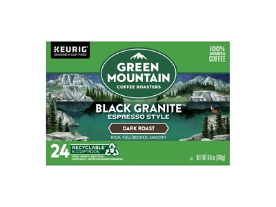 Green Mountain Black Granite Espresso Style Coffee Keurig® K-Cup® Pods, Dark Roast, 96/Carton (5000366650CT)