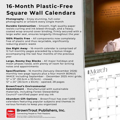 2026 BrownTrout Washington D.C. 12" x 12" Monthly Wall Calendar (9798330706198)