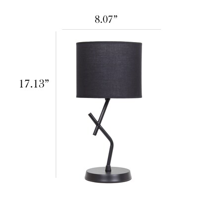 Simple Designs Abstract 17.13" LED Table Lamp, Black (LT1172-BLK)