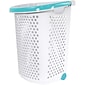 Home Logic 2.0-Bushel Rolling Hamper, Plastic, White, 2/Pack (2110HMLCO000443)