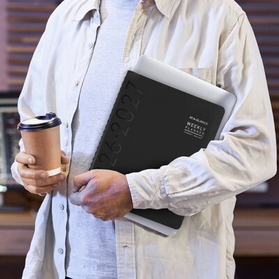 2026-2027 AT-A-GLANCE Contemporary 8.25" x 11" Academic Weekly & Monthly Planner, Faux Leather Cover, Black (70-957X-05-27)