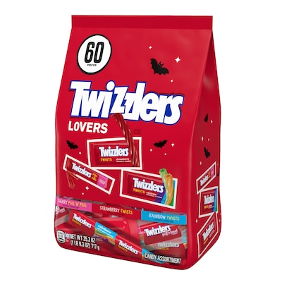 Twizzlers Halloween Lovers Snack Size Assortment, 25.3 oz., 60 Pieces (HEC46685)