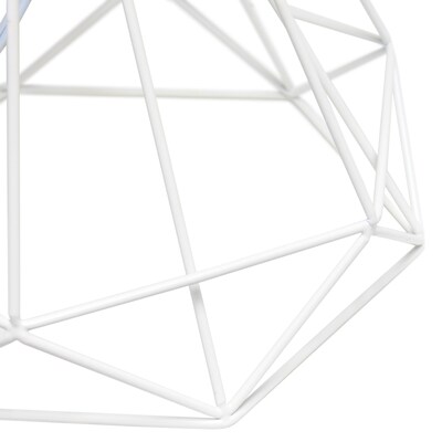 Lalia Home Geometric Wired Table Lamp, Fabric Shade, White Matte (LHT-5024-WH)