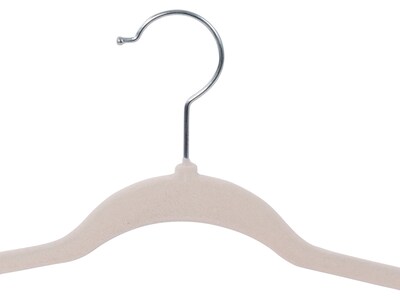 Honey-Can-Do Metal Slim-Profile Nonslip Velvet Hanger, Ivory, 25/Pack (HNG-08596)