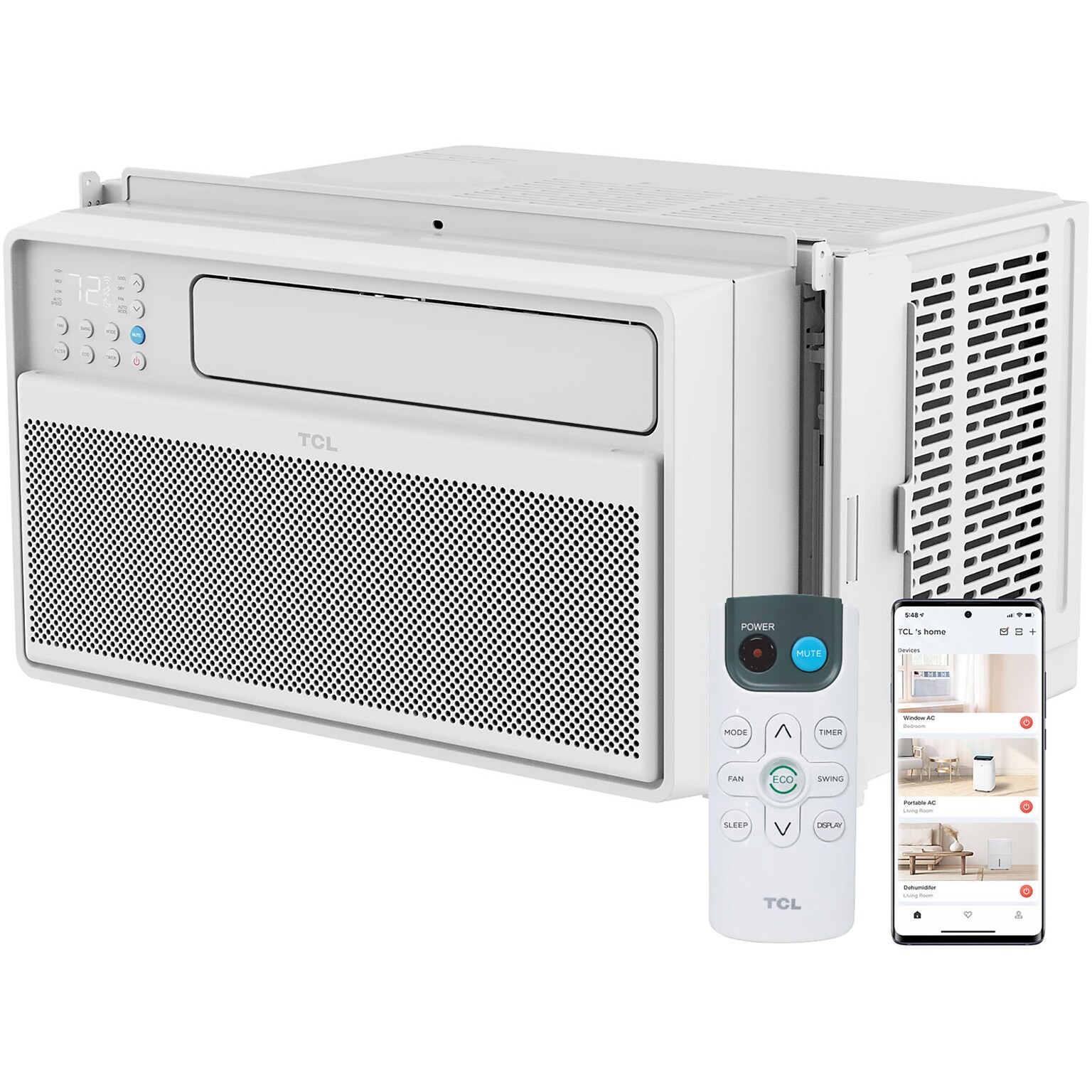 TCL Energy Star 115-Volt 8,000 BTU Window Air Conditioner with Remote, White (H8W4MW)