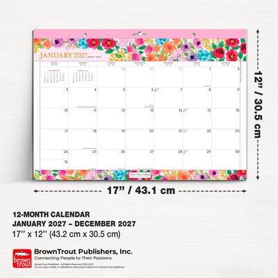 2027 BrownTrout Bonnie Marcus 17" x 12" Monthly Desk Pad Calendar, Assorted Colors (9798330713035)