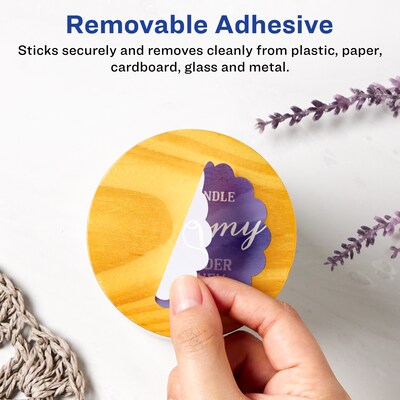 Avery Laser/Inkjet Decorative Edge Multipurpose Labels, 2.5 Dia., White, 225 Labels/Pack (94516)
