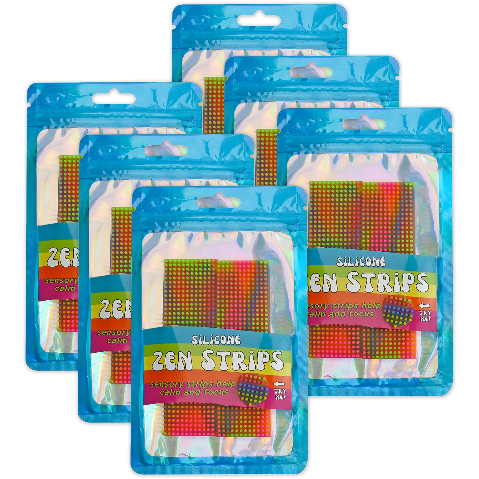 The Pencil Grip Creations Silicone Zen Strips, Multicolored, 12/Pack (TPG89606)