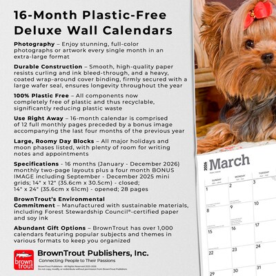 2026 BrownTrout For the Love of Yorkshire Terriers 14" x 12" Monthly Wall Calendar (9798330707188)