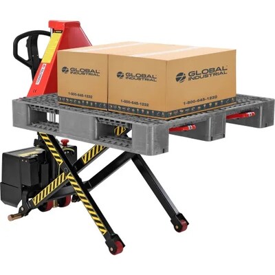 Global Industrial Battery Powered High-Lift Skid Truck, 3300 lb. Capacity, 21W x 44L Forks (989066