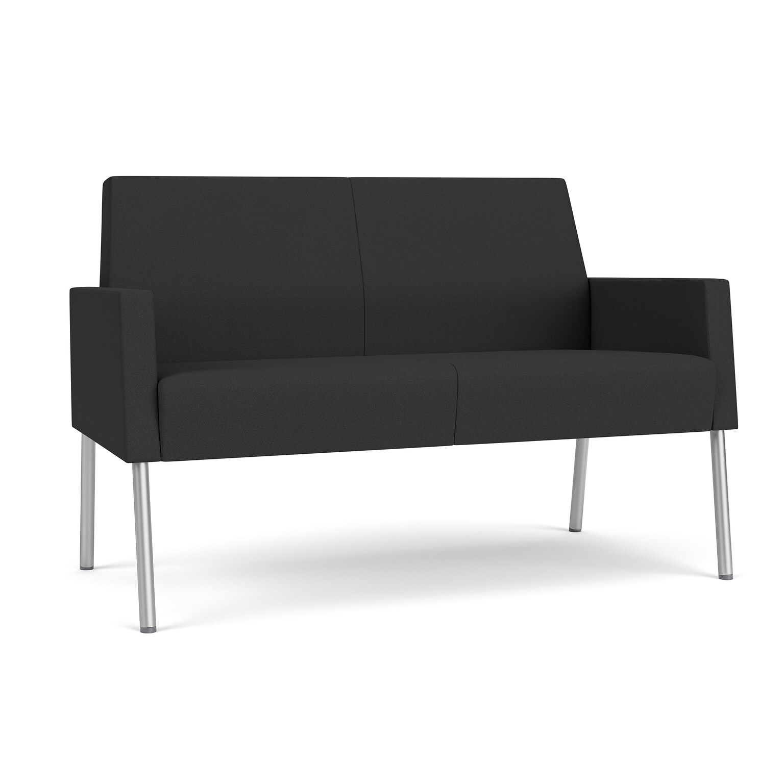 Lesro Mystic Lounge 51W Fabric Loveseat, Open House Graphite/Silver (ML1501.SSV-01OHGP)