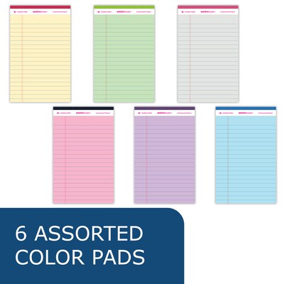 Roaring Spring Paper Products Enviroshades Notepad, 5" x 8.25", Legal Ruled, 6/Pack (74220)