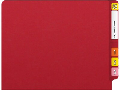 Medical Arts Press Reinforced End Tab File Folder, Straight Cut, Letter-Size, Red, 50/Box (S-01501-RED)