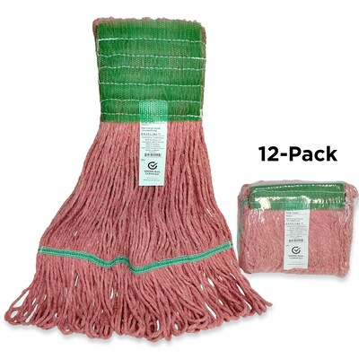 Baseline Blend Twist Mop Head, 16 oz., Red, 12/Carton (CLM-303MWG-CT)