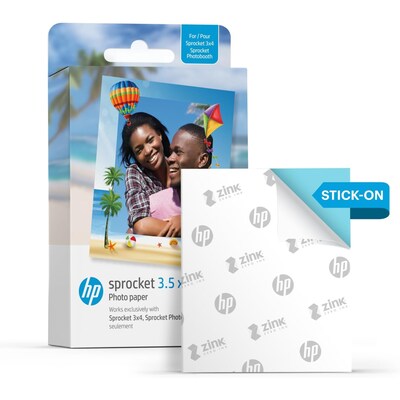 HP Sprocket 3.5 x 4.25" Zink Sticky-Backed Photo Paper, 50 Sheets/Pack (HPIZ3X450)
