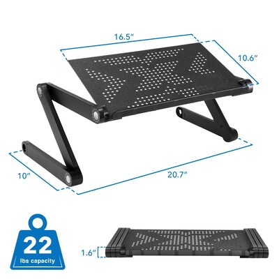 Mount-It! 2 in 1 Vertical 16.5" x 10.6" Adjustable Aluminum Laptop Stands, Black (MI-7210)