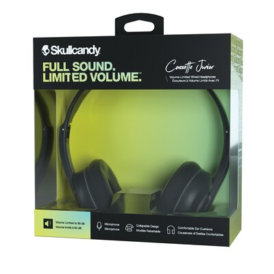 Skullcandy Cassette Junior Over-Ear Headphones with Microphone, Black (S5CSY-N003)