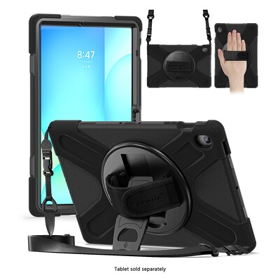 SaharaCase Raider X Series TPU 13.1 Heavy Duty Hand Strap Case for Galaxy Tab S10 FE+, Black (TB00473)