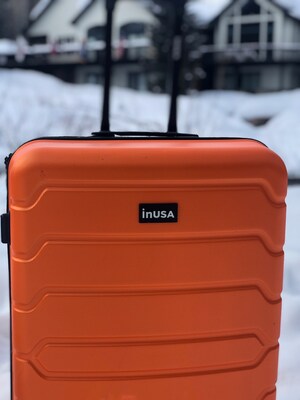 InUSA Trend 24" Hardside Suitcase, 4-Wheeled Spinner, TSA Checkpoint Friendly, Orange (IUTRE00M-ORA)