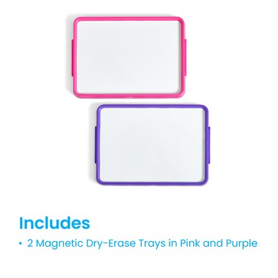 hand2mind Magnetic Dry-Erase Activity Trays, Pink/Purple (98908)