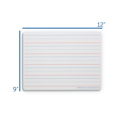 Flipside Ruled Double-Sided Magnetic Melamine Dry-Erase Whiteboard, 9" x 12", 12/Pack (10176)
