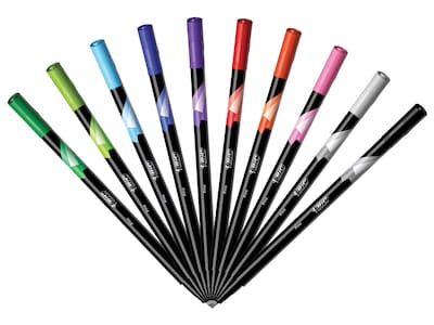 Bic Intensity Fineliner Marker Pen, Fine Point (0.4 mm), Assorted Colors, 10-Count, Model Number: Fpinfap10