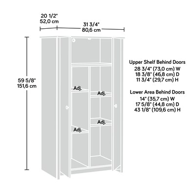Sauder River Ranch 60"H Storage Cabinet with 5 Shelves, Sindoori Mango (437320)