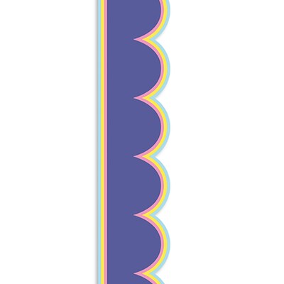 Carson Dellosa Education We Stick Together Scalloped Bulletin Board Borders, 3" x 3', Pop of Purple, 6/Bundle (CD-108519-6)