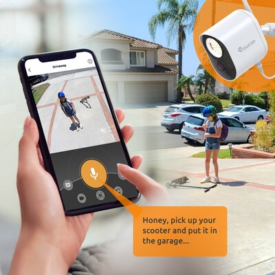 Toucan Floodlight Wireless Outdoor Smart Plug-In Security Camera with Night Vision, 2-Way Talk, Siren (TSLC10WU)