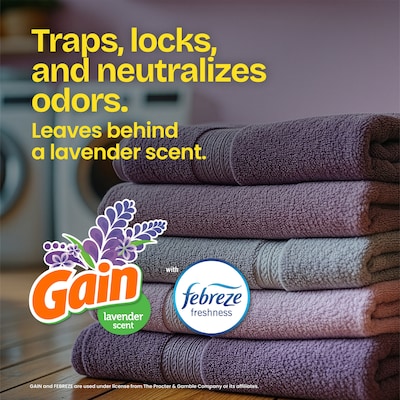 Glad ForceFlex Tall 13 Gallon Drawstring Kitchen Trash Bag, Gain Lavender with Febreze Freshness, White, 80 Total Bags (78533)