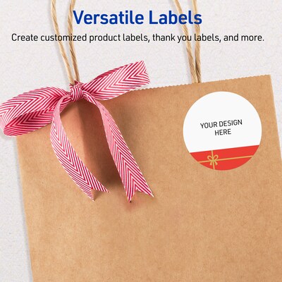 Avery Circle Multipurpose Labels, 2" Dia., White, 120/Pack (19479370555)