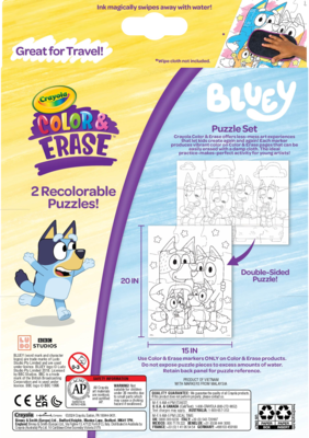 Crayola Bluey Color & Erase Reusable Puzzle Set (81-1552)