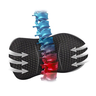 Mind Reader Memory Foam Back Cushion Lumbar Support Pillow with Air-Cloud Technology, Black (LUMBACK