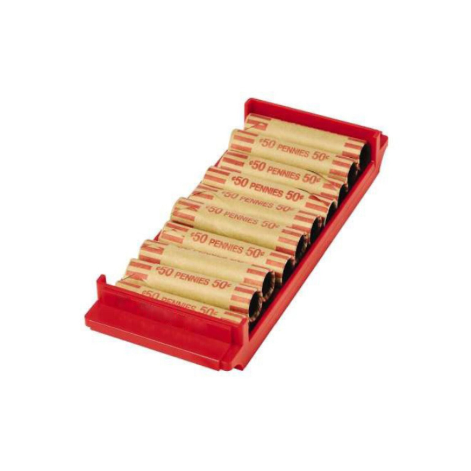 CONTROLTEK Plastic Coin Trays for Pennies, Red, 4/Pack (5605604PK)