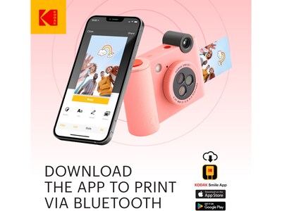 Kodak Smile+ 5 Megapixels Digital Instant Print Camera, Pink (RODSMPCAMPK)