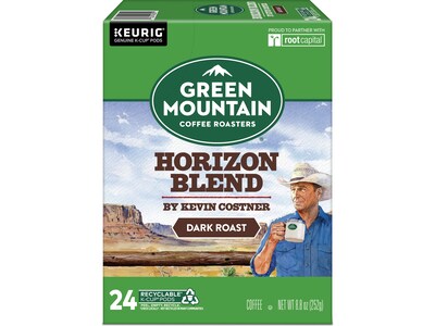 Green Mountain Coffee Roasters Horizon Blend by Kevin Costner Coffee, Keurig K-Cup Pod, Dark Roast, 24/Carton (5000379575)