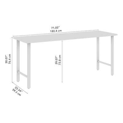 Bush Business Furniture Hustle 72"W Computer Desk with Metal Legs, White (HUD172WH)