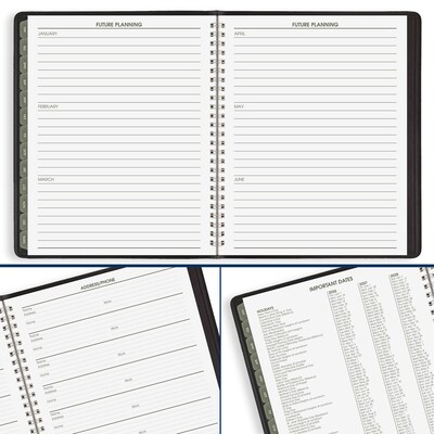 2026 AT-A-GLANCE Recycled 7" x 8.75" Monthly Planner, Faux Leather Cover, Black (70-120G-05-26)