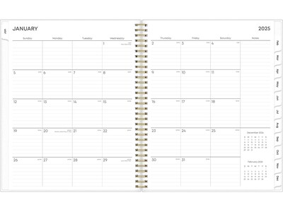 2025 Blue Sky Laurel 8.5" x 11" Weekly & Monthly Planner, Plastic Cover, Mint Green (135842-25)