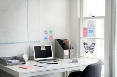 Post-it Recycled Super Sticky Notes, 3" x 3", Wanderlust Pastels Collection, 90 Sheets/Pad, 5 Pads/Pack (654-5SSNRP)