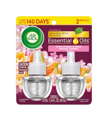Air Wick Life Scents Oil Warmer Refill, Summer Delights Scent, 0.67 oz., 2/Pack (6233891112)