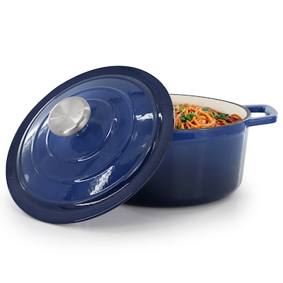 Elama Cast Iron 2.7 Qt Dutch Oven, Dark Blue (935124513M)