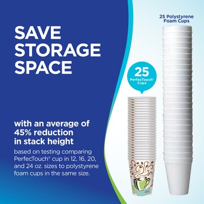 Dixie PerfecTouch Paper Hot Cups, 10 oz., Coffee Haze, 25/Pack (5310DX)